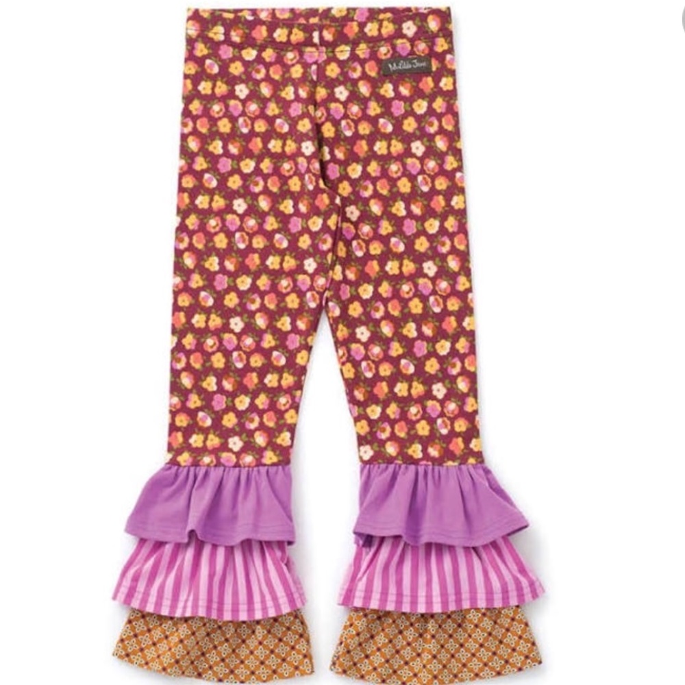 Matilda Jane Floral and Ruffle Kids Bottoms - Purple, Pink, Orange
